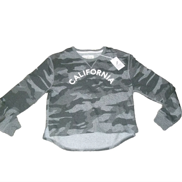 California Cal University Womens Camo Crop Top Sweatwhirt sz. Medium New - Picture 1 of 3